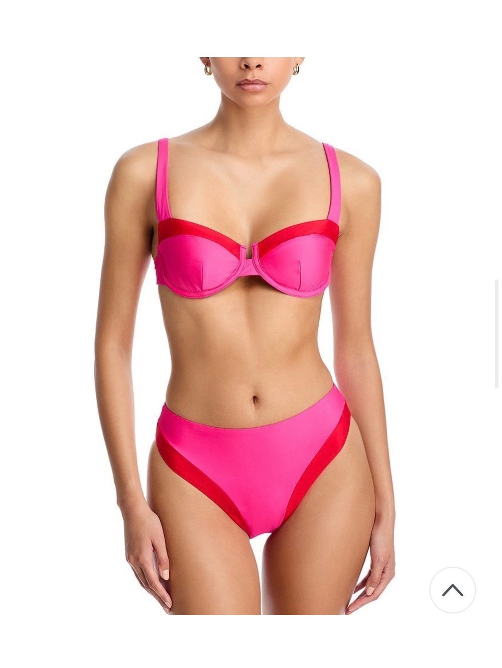 Aqua Swim Colorblock Underwire Bikini Top & Color Blocked Bikini Bottom in SET